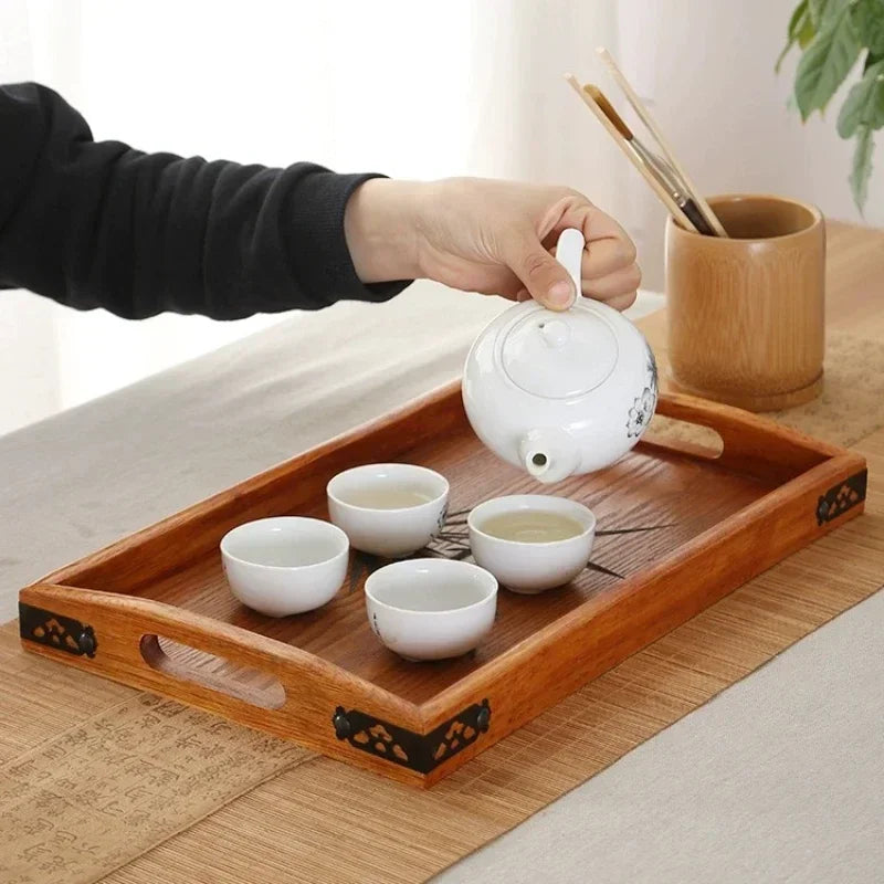 Tokyo Wooden Tray - Rectangular Dessert & Tea Tray