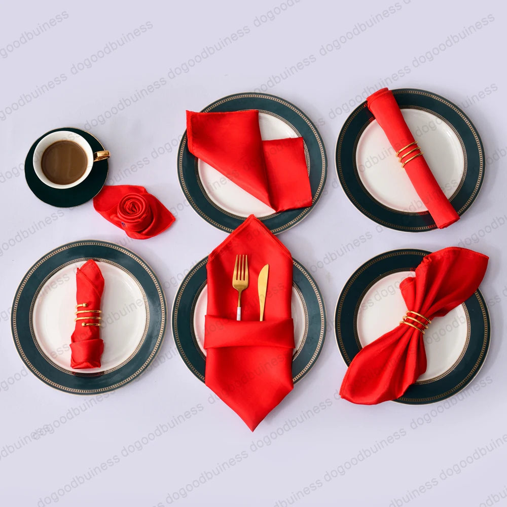 Elansilk Hemstitched Satin Napkins