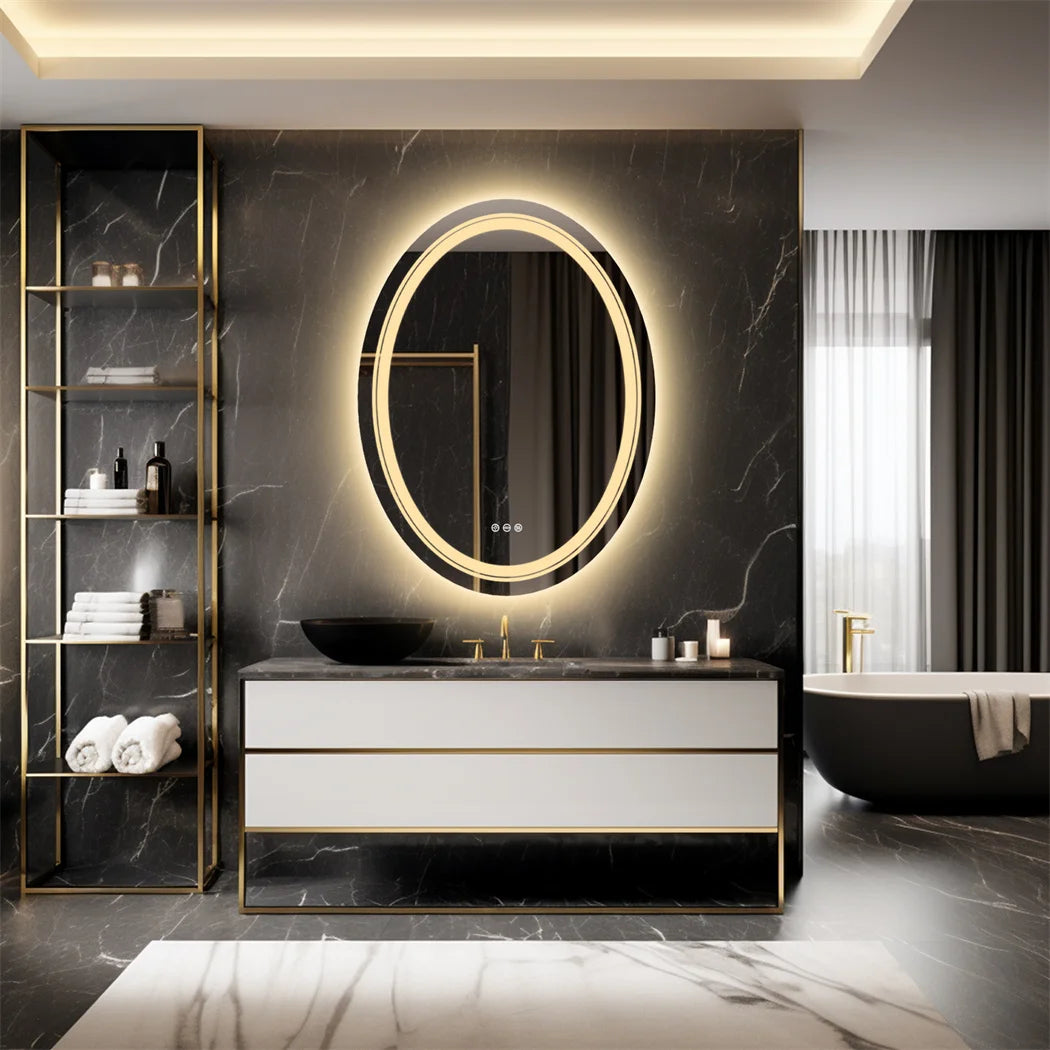 VIVORO - Dual-Lit Oval LED Mirror