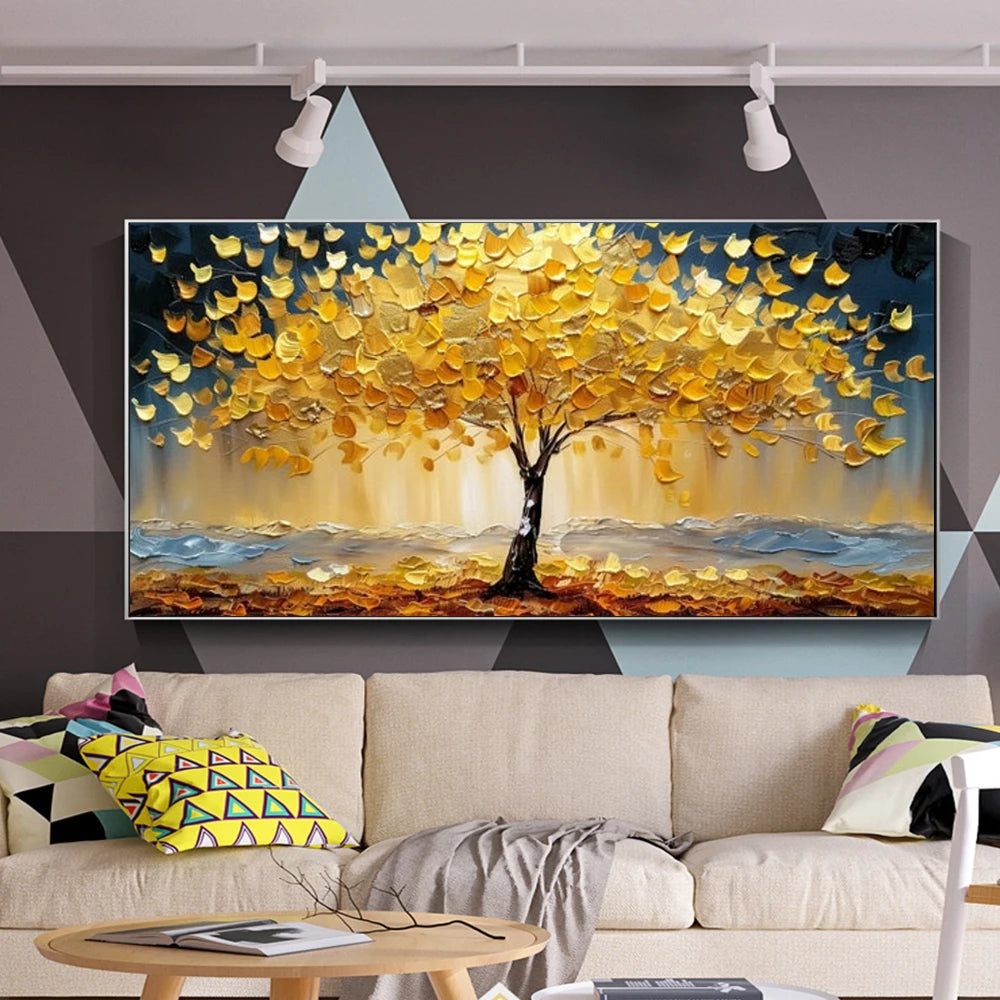Gilded Arbor – Golden Tree Canvas Art