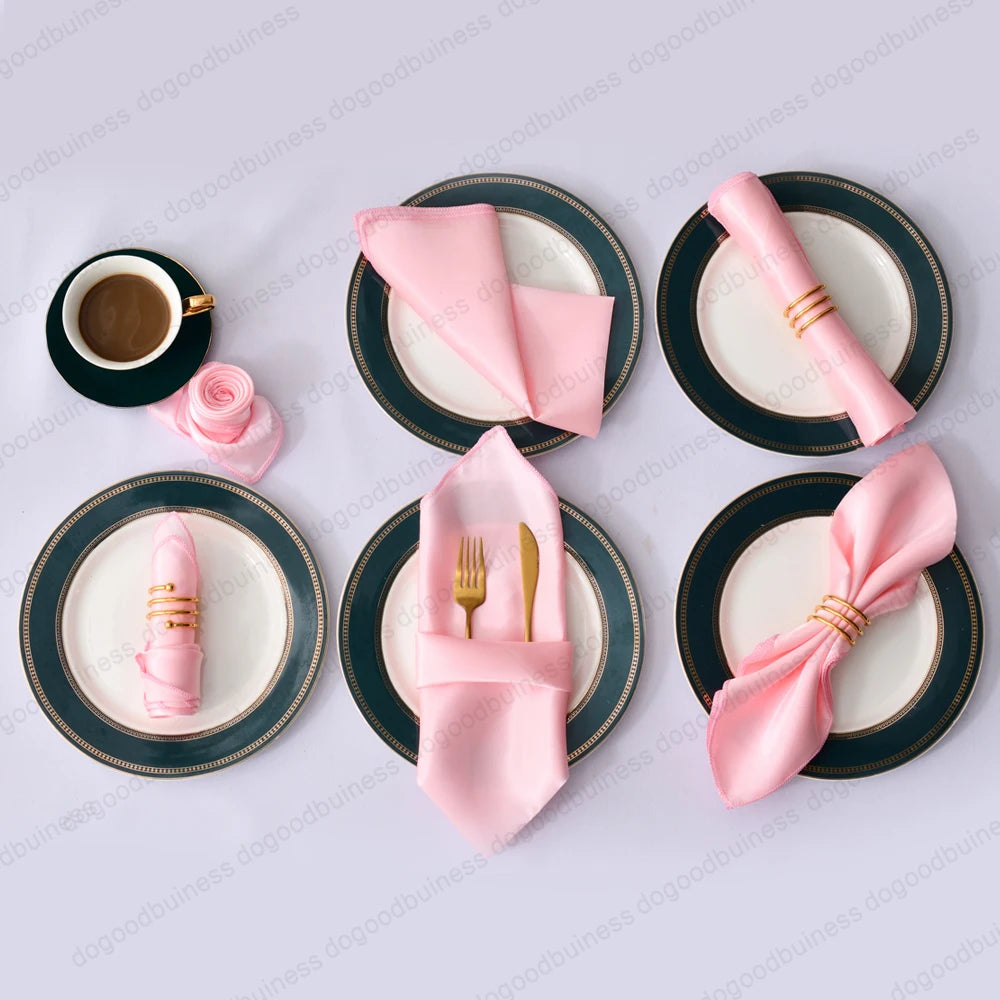 Elansilk Hemstitched Satin Napkins