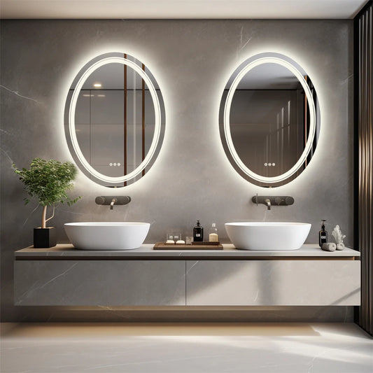 VIVORO - Dual-Lit Oval LED Mirror