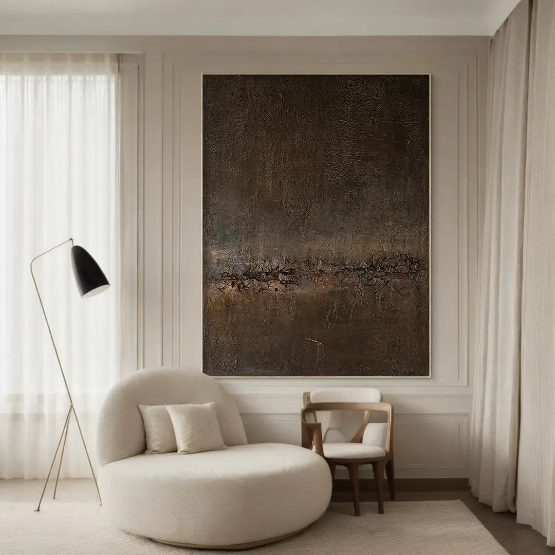 Terra Noir – Oversized Minimalist Canvas Art