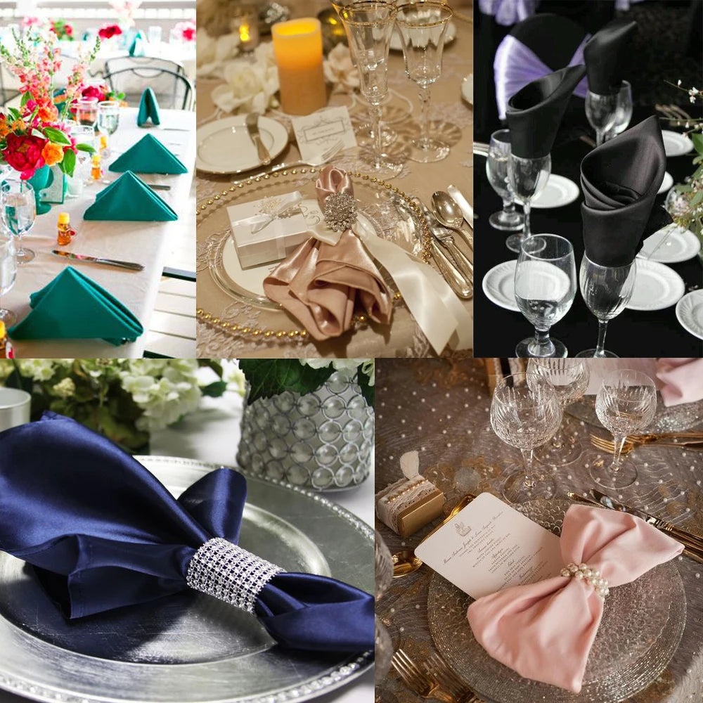 Elansilk Hemstitched Satin Napkins