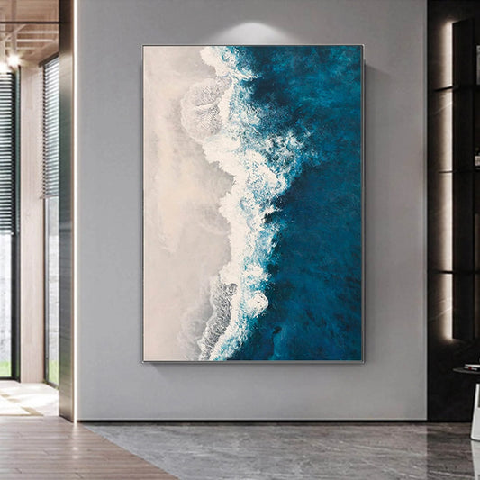 Azure Horizon – Large Coastal Canvas Art