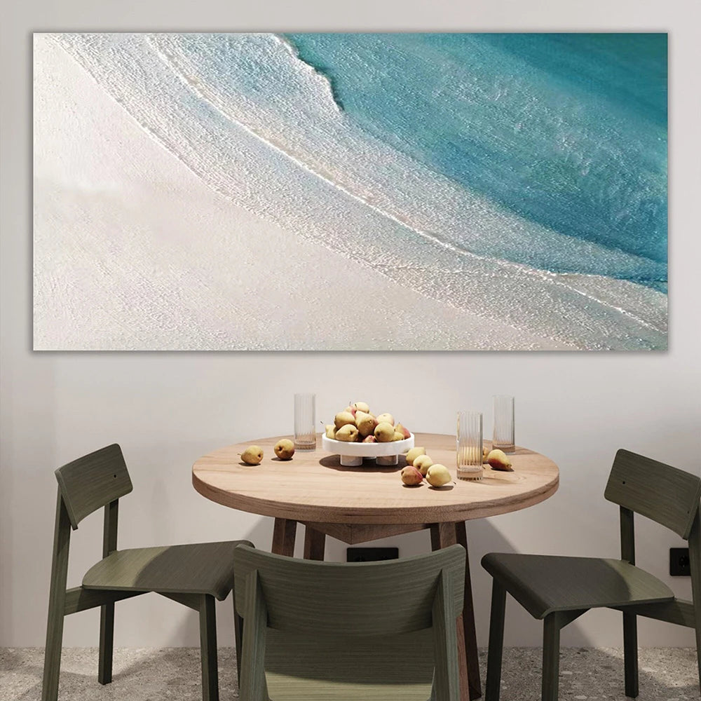 Azure Tide – Textured Ocean Canvas Art