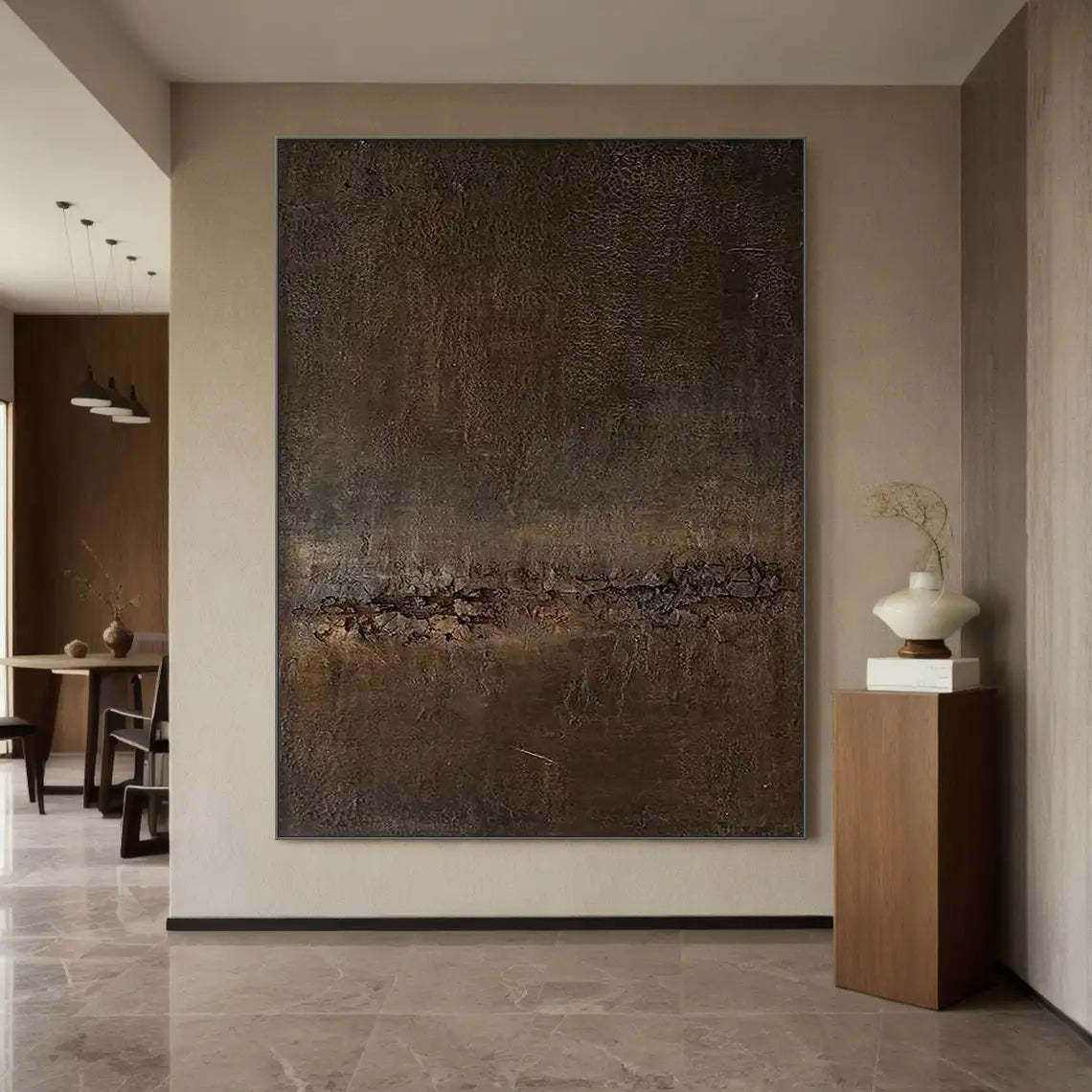 Terra Noir – Oversized Minimalist Canvas Art