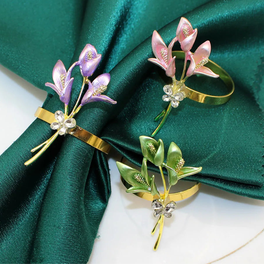 LilyBloom Napkin Rings - set of 6