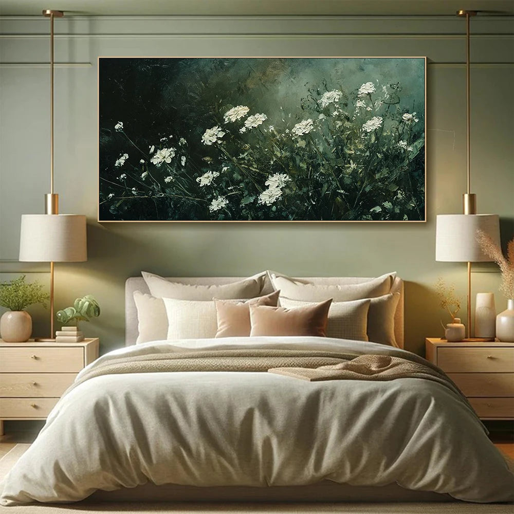 Verdant Bloom – Textured Floral Canvas Art