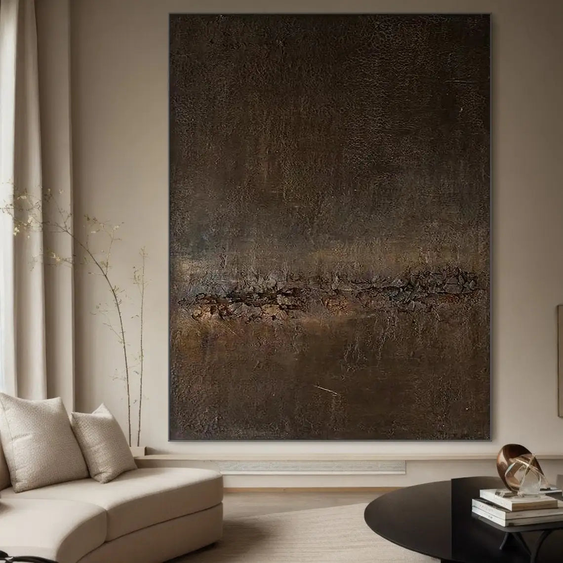 Terra Noir – Oversized Minimalist Canvas Art