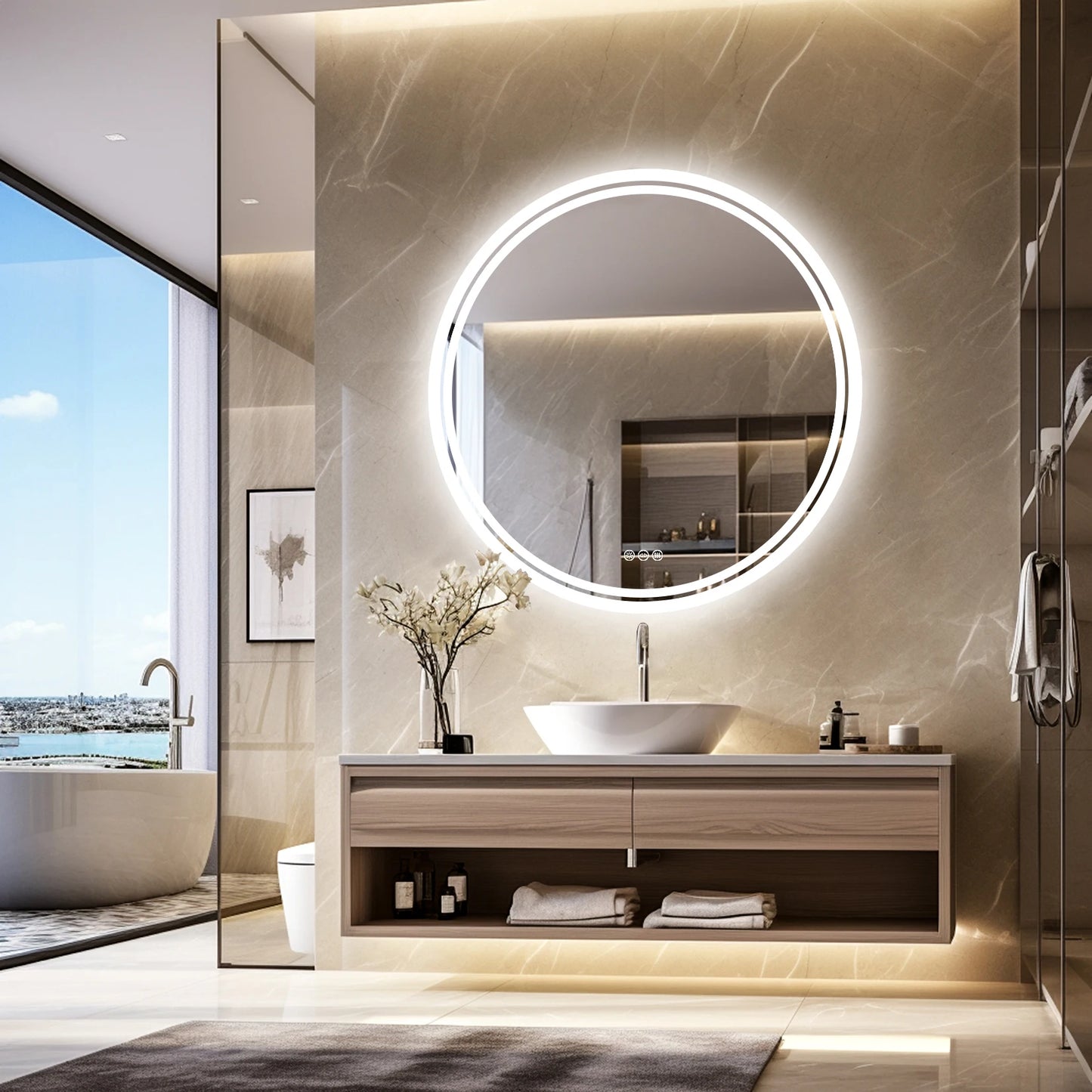 LumiGlow Aura – Luxury LED Backlit Bathroom Mirror