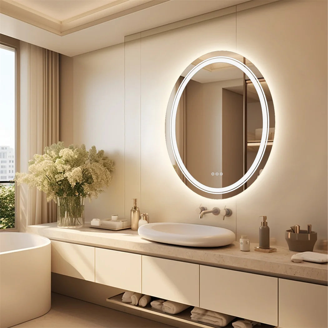 VIVORO - Dual-Lit Oval LED Mirror