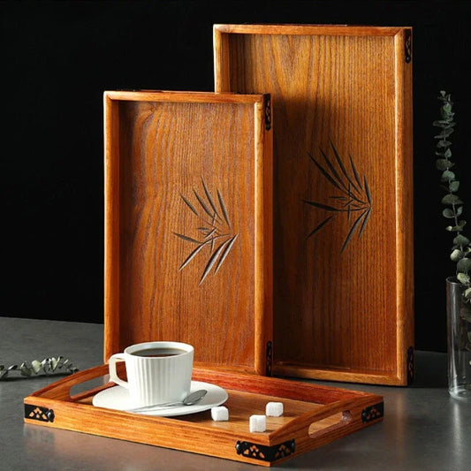 Tokyo Wooden Tray - Rectangular Dessert & Tea Tray