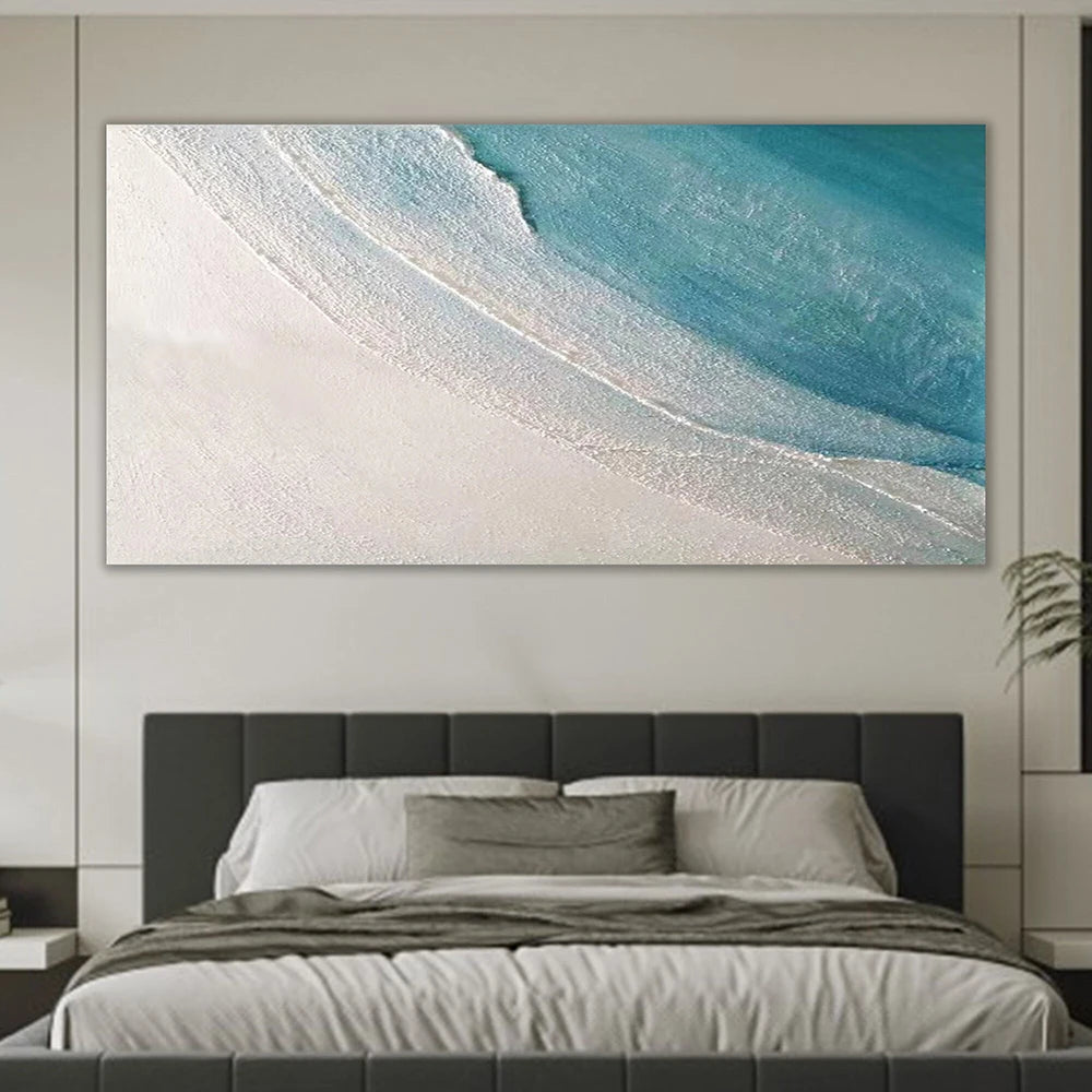 Azure Tide – Textured Ocean Canvas Art