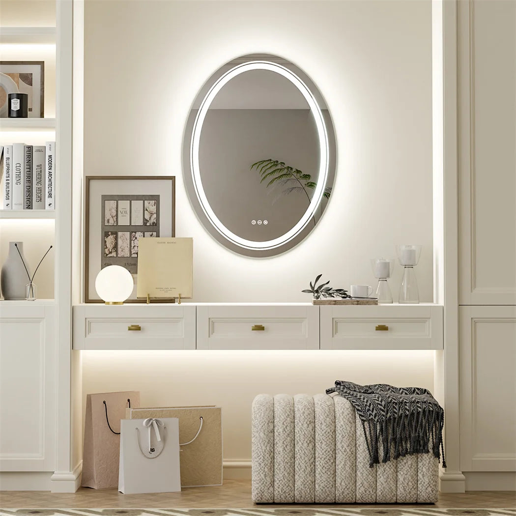 VIVORO - Dual-Lit Oval LED Mirror