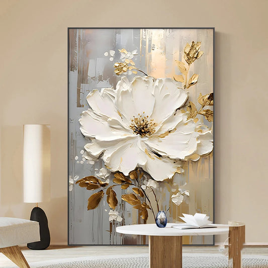 Blanc Bloom – Luxury Floral Canvas Art