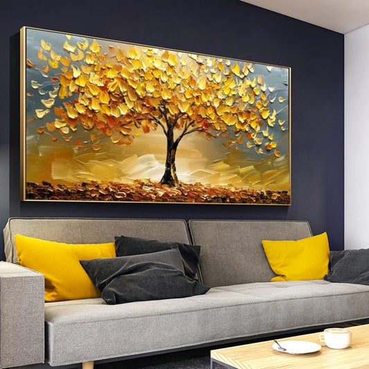 Gilded Arbor – Golden Tree Canvas Art